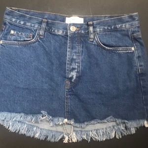 Button up denim skirt